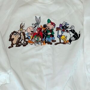 VINTAGE, NWT Acme Clothing Rare Looney Tunes Embroidered Sweatshirt